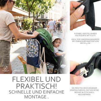 Preview: BAMBINIWELT leichte Kinderwagentasche universal BEUTEL Organizer Einkaufstasche